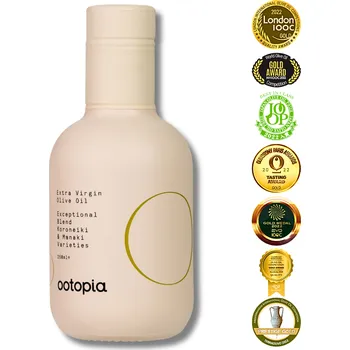 Rostlinný olej OOTOPIA | Extra panenský olivový olej Koroneiki & Manaki Objem: 250 ml 653 mg polyfenolů • vysoký obsah antioxidantů • nízká kyselost