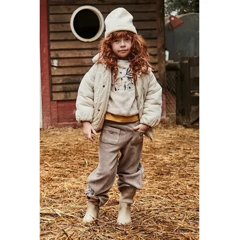 Dívčí kalhoty Kalhoty velurové s kapsičkami béžové MINI Mayoral velikost: 110