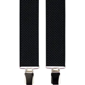 Kšandy Černé strukturované pánské široké kšandy