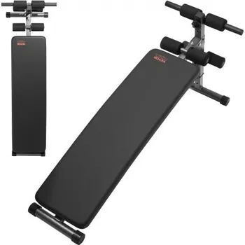 Posilovací lavice Skládací posilovací lavice VEVOR, zakřivená, sklopná, s 5 nastavitelnými výškami, odolná ocel, protiskluzová konstrukce, nosnost 226 kg pro cvičení v domácí posilovně, silový trénink, posilování celého těla