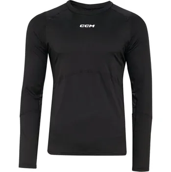 Pánské tričko Kompresní tričko CCM LS Top with Gel Black Žák (youth) XL