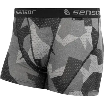 Boxerky Pánské funkční boxerky Sensor Merino Impress Velikost: XXL / Barva: černá/šedá