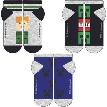 SADA 3 KS PONOŽKY MINECRAFT kotníkové, vel. 27-30 Velikost: 27