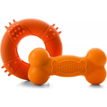 Hračka pro psa Kruh s hroty a pískací kost z TPR gumy