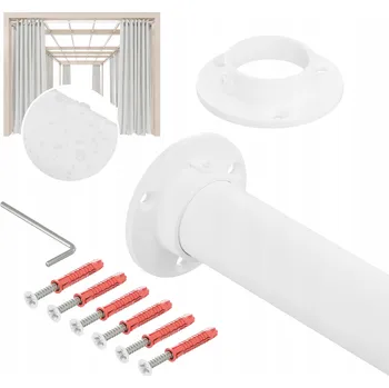 Prostěradlo TYČ NA ZAHRADNÍ ZÁVĚSY DO ALTÁNKU BALKON TERASU INOX 32 mm 295 cm BÍLÁ