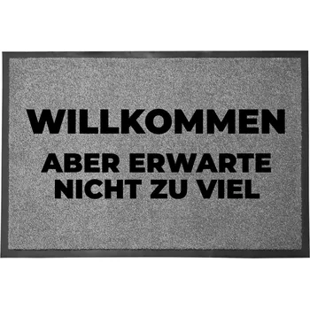 Vstupní rohožka šedá dekorativní Dárek Do Domu | Vítejte 60x40cm