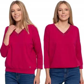 Dámská halenka Dámská bavlněná halenka s výstřihem do V, dlouhý rukáv, klasický střih MORAJ S