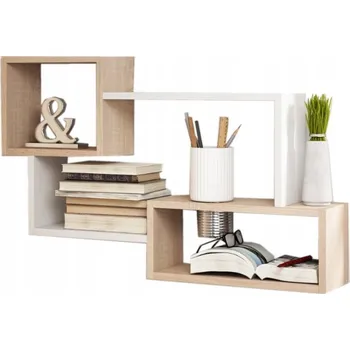 Knihovna Závěsná police regál laminovaná deska TRIO BÍLÁ SONOMA 87x18cm