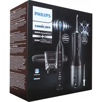 Elektrický zubní kartáček Sada Philips Sonicare DiamondClean 9000 HX3866/43 kartáček a ústní sprcha