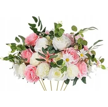 umělá květina Kytice růží umělá velká kytice růží SVATEBNÍ HOSTINA aranžmá 45cm SVATBA