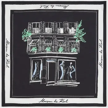 Šátek Hedvábný šátek Karl Lagerfeld K/SKETCH A4W33115 černá 99X, vel. ONE SIZE