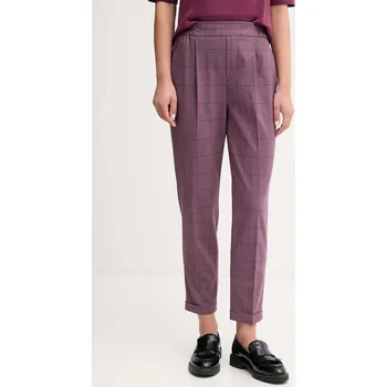 Dámské kalhoty Kalhoty United Colors of Benetton dámské, vínová barva, střih cigarette, high waist, 4X8MDF081 93X, vel. L