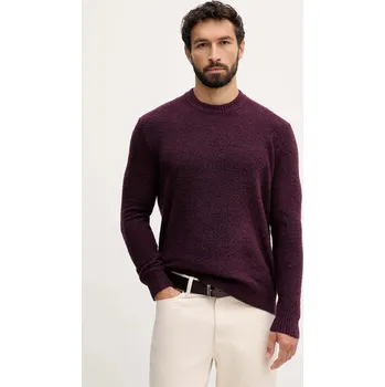 Pánský svetr Svetr z vlněné směsi United Colors of Benetton pánský, vínová barva, 1L5YU10AD 93X, vel. M