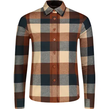 Dámská košile Dámská flanelová košile NORDBLANC HALCYON NBSSL8244 HNĚDÁ 38