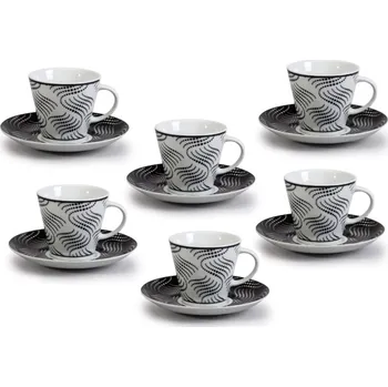 Thun 1794 Tom, porcelánové šálky a podšálky, 200 ml, vlnky, Thun, 6 ks