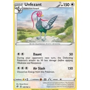Sběratelská karetní hra Pokémon RCL 145/192 Unfezant - Rebel Clash Stav: Near Mint, Verze: REVERSE HOLO