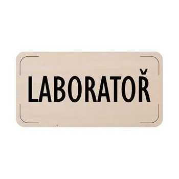 Cedulka na dveře - Laboratoř, dřevěná tabulka, 160 x 80 mm