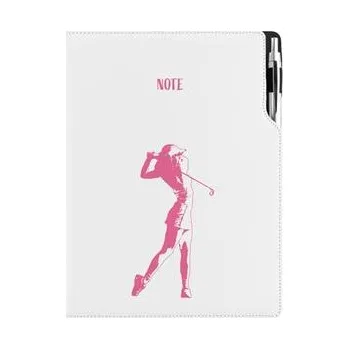 Zápisník Notes - zápisník DESIGN A4 čtverečkovaný - bílá - Golf žena