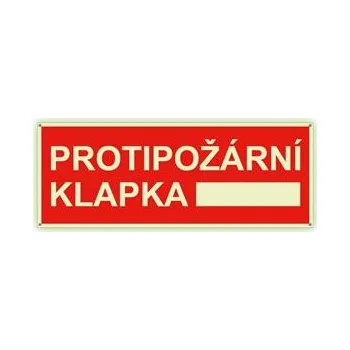 Protipožární klapka - fotoluminiscenční tabulka s dírkami, plast 2 mm 210x80 mm