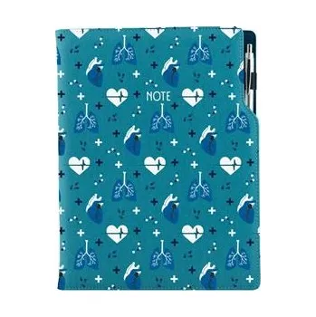 Zápisník Notes - zápisník DESIGN A4 nelinkovaný - tyrkysová - Doktor - srdce