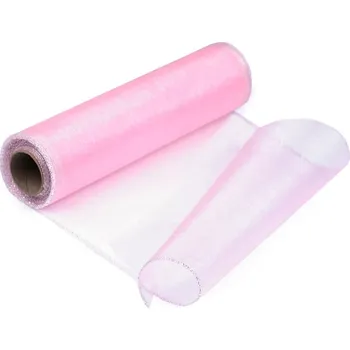Organza šíře 21 cm obšitá - 43 - dětská růžová - od 1m
