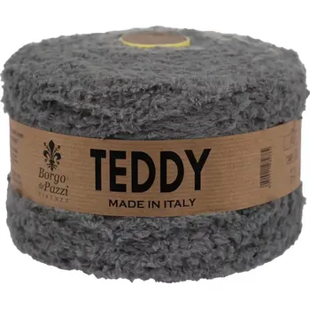 Příze Borgo de Pazzi Teddy 16 Šedá (Špagátová žinylková příze Teddy šedá)