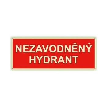 Nezavodněný hydrant - fotoluminiscenční tabulka s dírkami, plast 2 mm 210x80 mm