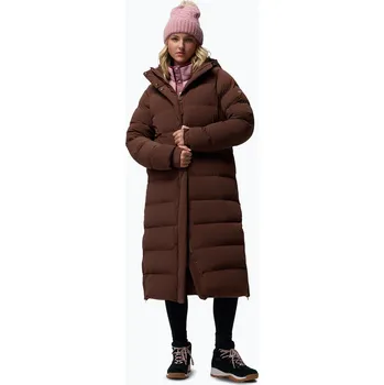 Dámský kabát Dámský péřový kabát Columbia Amaze Puff Long Hooded tobacco