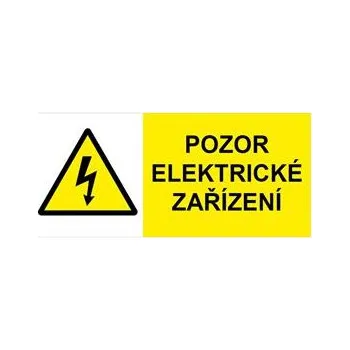 POZOR Elektrické zařízení ! - bezpečnostní tabulka, plast 0,5mm, 90 x 40 mm