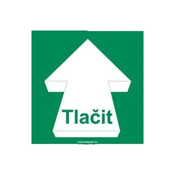 Značení Tlačit - bezpečnostní tabulka s dírkami, plast 2 mm 100x100 mm