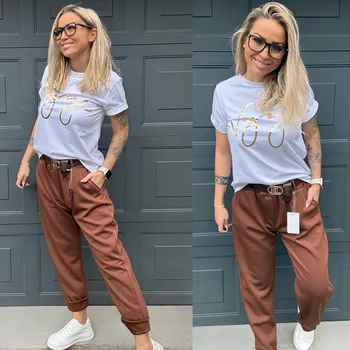 Dámské kalhoty Máslové kalhoty RL Barva: Tmavě hnědá