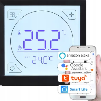 Termostat TERMOSTAT REGULÁTOR termostat ČERNÝ WIFI pro topné rohože a fólie