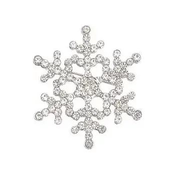 Brož Brož vločka třpytivá bílo-stříbrná