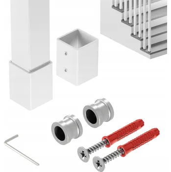 BALUSTRÁDA NA SCHODY ZÁBRADLÍ SLOUPEK BÍLÝ 25x25 mm 200 cm HARFA SLIM
