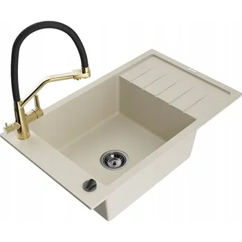 Granitový dřez Jednokomorový granitový dřez Mexen Elias béžový