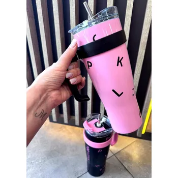 Termoska TERMOHRNEK TERMOS RŮŽOVÝ NEREZOVÝ UCHO BRČKO VELKÝ XXL 1200 ML