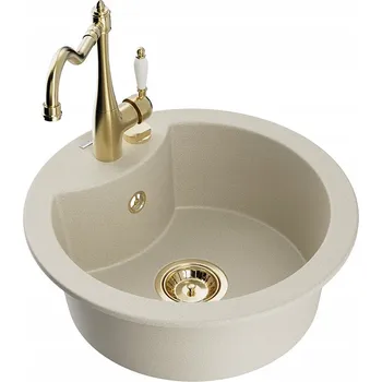 Granitový dřez Jednokomorový granitový dřez Mexen Diego béžový