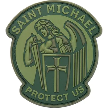 Nášivka Plastové 3D patche 3D gumová nášivka SAINT MICHAEL PROTECT US Patch - Zelená