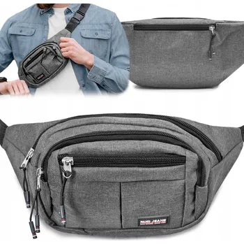 Ledvinka Ledvinka Pako Jeans šedá, bederní, se 3 kapsami na zip