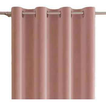 Obraz Hotový závěs velurový s kroužky VELVI 140x260 cm pudrově růžová