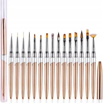 Kosmetický štětec Kompletní sada ŠTĚTCE na nehty Profesionální pro gel akryl zdobení