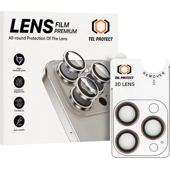 Tvrzené sklo Tel Protect 3D Lens na čočky fotoaparátu pro iPhone 17 Pro-17 Pro Max titanium