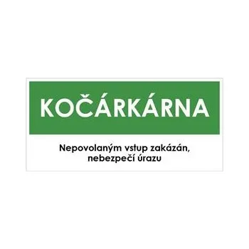 KOČÁRKÁRNA, zelená, samolepka, 190x90 mm