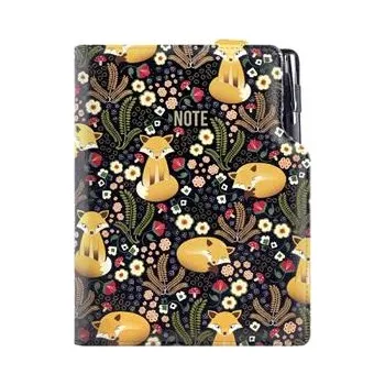 Zápisník Notes - zápisník DESIGN A5 nelinkovaný - černá - Liška