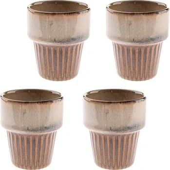Béžové šálky v sadě 4 ks na espresso z kameniny 100 ml Tone – Dakls ID_1737714