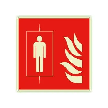 Požární výtah - fotoluminiscenční tabulka s dírkami, plast 2 mm 300x300 mm