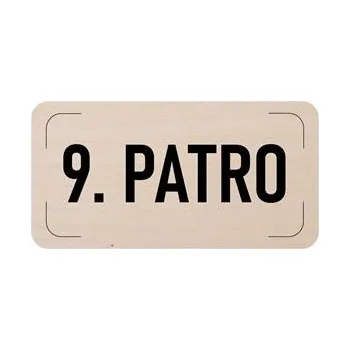 Označení podlaží - 9. patro, dřevěná tabulka, 300 x 150 mm