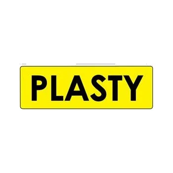 TŘÍDĚNÝ ODPAD - PLASTY, plast 2 mm, 290x100 mm