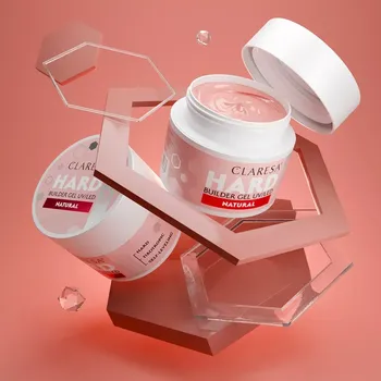 Lak na nehty CLARESA® Stavební gel na nehty HARD & EASY Builder gel NATURAL, 12g