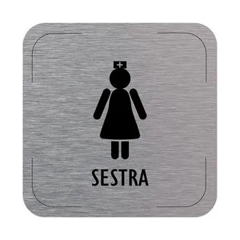Cedulka na dveře - Sestra - piktogram, hliníková tabulka, 80 x 80 mm